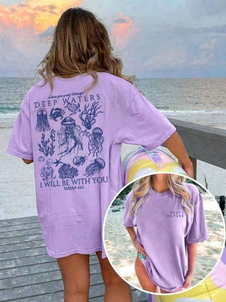 2026 Summer TopsThree-Piece Solid Color T-Shirts Fashion Retro Men's T-Shirts 230g Heavyweight Cotton Dropped Shoulder Design Unisex Short-Sleeve T-S - 紫色 - 查看 1