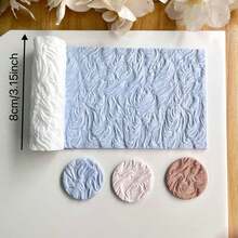 波浪纹、不对称线条、斑马纹、水波纹纹理聚合物粘土擀面杖，聚合物粘土耳环模具，陶瓷手工纹理模具，聚合物粘土手工DIY首饰制作工具，手工耳环模具 - 白色 - 查看 8