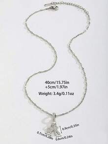 1Pc Petite Stylish Versatile Mini Star Five-Pointed Star Pendant Necklace With Initials Gold & Silver Clavicle Chain For Women & Men Personalized Jewelry - Multicolor - View 7