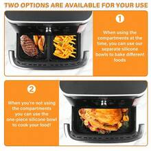 1 套适用于 AF500UK 的硅胶空气炸锅内衬，可重复使用，适用于 10.4L/5.2L 抽屉式空气炸锅配件 - 彩色 - 查看 8