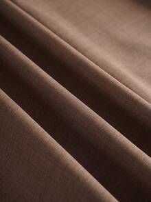 SMILE CHIC Vintage Style 2-Piece Set, Featuring Distressed Flare Sleeve Shirt And Skirt, High-End Casual Commuter Outfit, Flattering Silhouette, Slimming And Elongating, Suitable For Early Spring And Autumn - Brown - View 10