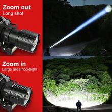 Đèn đội đầu mạnh nhất 600000LM, sử dụng pin sạc 18650, đèn LED cảm biến hồng ngoại, tầm chiếu xa 1500M, đèn lồng cắm trại siêu sáng. - đèn pha - Xem 8