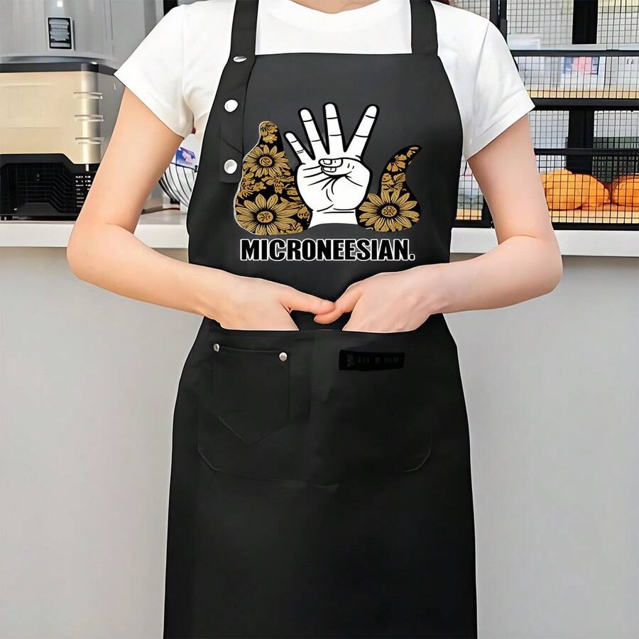 A Durable, Easy-To-Clean Chef's Apron With Neatly Stitched Edges – Customizable Baking Apron, Suitable For Cooking, Professional Kitchens, Christmas/Thanksgiving Gifts, Can Be Printed With Text/Names/Logos (For Personal Or Group Use) - AZX0001 - 查看 1