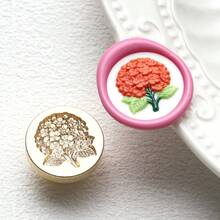 BAOFALI 1个压花花卉图案蜡封印章头（无手柄），包含玫瑰、蒲公英、郁金香等图案。 - Stamp Head only - 查看 10