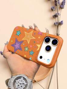 1pc Vibrant Multicolor Star Pattern Phone Case.Playful Design,Fun Y2K Aesthetic Phone Accessory.Compatible With Iphone 17promax/17pro/17/17Air/16promax/16puls/16pro/16/15promax/15puls/15pro/15/14promax/14puls/14pro/14/13promax/13pro/13/12promax/12pro/12 - Burgundy - View 7