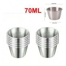 12个装不锈钢蘸酱碗，45毫升迷你可重复使用调味杯，适合家庭和餐厅使用，圣诞礼物 - 彩色 - 查看 17