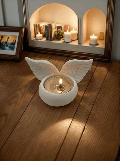1pc Wing Shaped Candle Holder, Suitable For Living Room, Bedroom, Rooms, Home Decor, Kitchen, Office Decoration,Gifts Birthday Graduation