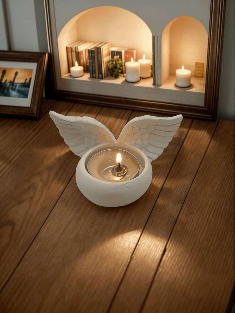 1pc Wing Shaped Candle Holder, Suitable For Living Room, Bedroom, Rooms, Home Decor, Kitchen, Office Decoration,Gifts Birthday Graduation - 1PC - View 1