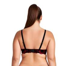Women's Plus Size Push Up Add 1 Cup Underwire Perfect Shape Lace Bras - 黑/紅,杏桃粉色(2 件裝) - 查看 5