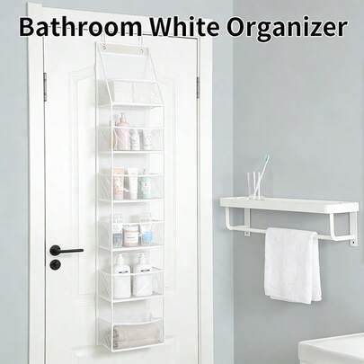 1 chiếc giá treo đồ gắn sau cửa có túi chống thấm nước, 6 ngăn, thích hợp để đựng đồ trong phòng tắm, tủ quần áo, phòng ngủ, phòng bếp, phòng trẻ em.