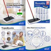 Reusable Microfiber Mop Pads For Hardwood Floors Compatible With O-Cedar Floor'N More 2 Pack Wet Dry Use Soft Absorbent Cleaning Pads Gray - 2 - View 2