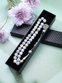 33颗绿松石念珠礼盒装，穆斯林祈祷念珠，中东念珠，日常佩戴 - 多色 - 查看 1