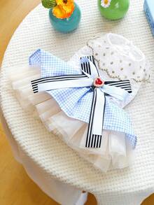 PETCIRCLE 1件宠物服装，猫狗服装，小型犬幼犬贵宾犬泰迪休闲时尚可爱浪漫连衣裙系列，童话薄纱裙 - 彩色 - 查看 4