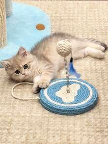 1个全新益智互动玩具，耐抓耐咬，摇摆弹簧毛绒球，羽毛云朵菠萝牛油果造型，天然剑麻材质，猫抓柱翻滚逗猫棒，适合所有猫咪和小型犬，无需电池，娱乐、增进感情、锻炼身体、缓解焦虑。 - 彩色 - 查看 3