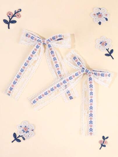 2 chiếc nơ ren cài tóc cho bé gái, kẹp tóc hoa trang trí, kẹp cá sấu tinh tế, kẹp tóc nhẹ nhàng, thanh lịch, thích hợp cho tiệc tùng, hàng ngày, kỳ nghỉ, đám cưới, quà tặng du lịch, phụ kiện tóc cho tuổi teen.