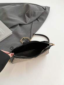 新款韩版小众设计时尚高品质休闲简约百搭单肩斜挎包 - 黑色 - 查看 8