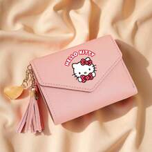 SANRIO 1件装 Hello Kitty 可爱流苏吊坠装饰钱包 人造革多功能钱包 女士短款钱包 零钱包 翻盖卡包 信封包 女士钱包 迷你钱包 小钱包 可爱钱包 沙滩必备度假钱包 沙滩包 - 彩色 - 查看 6