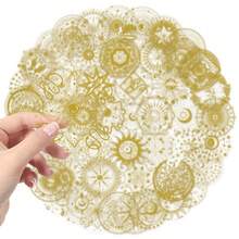 50张魔法日月烫印PET贴纸，适用于行李箱、滑板、笔记本电脑、冰箱、手机、汽车装饰DIY贴纸 - 1 Set - 查看 7