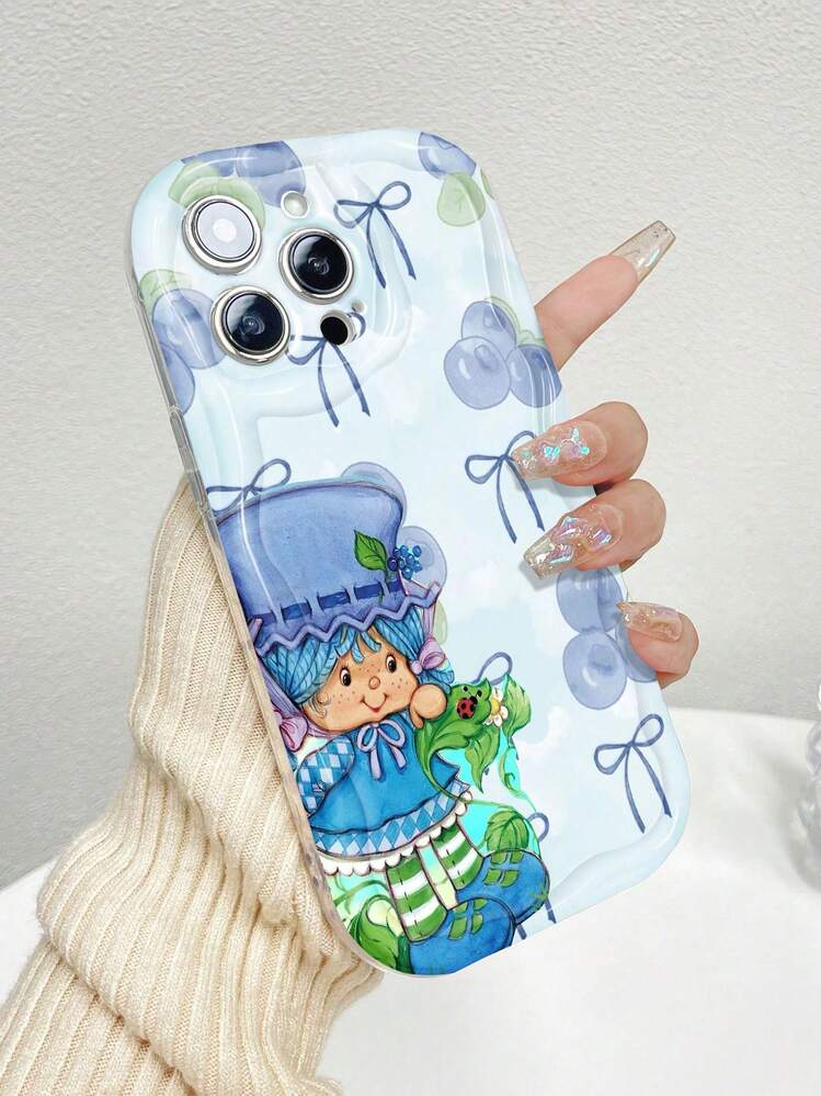 Chica arándano con arándanos y lazos. Esta elegante funda es compatible con Samsung, Apple, OPPO, , etc. Fabricada en TPU flexible, resistente a golpes y arañazos, ofrece una excelente protección contra caídas y un agarre cómodo. Es un regalo ideal para familiares, amigos y seres queridos, ideal para festivales, San Valentín y envíos rápidos. - transparente - Añade 3