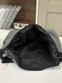 1pc Men's Lightweight Fashion Messenger Bag, Casual Men's Shoulder Bag Crossbody Bag, Large Capacity Relaxed Style College Style Japanese Sports Unisex Courier Bag - Grey - View 9