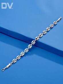 DV JEWELRY 1件装奢华立方氧化锆镀白金女士手链，优雅珠宝礼品，适合约会、婚礼、周年纪念、宴会等场合 - 銀色 - 查看 3