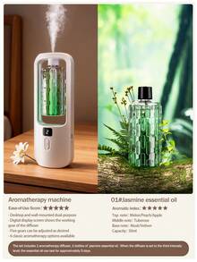 A White Minimalist Automatic Essential Oil Diffuser With Romantic Multi-Color Ambient Lighting And 5 Adjustable Working Modes. This USB Rechargeable Aromatherapy Diffuser Can Serve As An Electric Air Freshener For Hotel, Home, Bedroom, Living Room, Office, Pet Room, And Bathroom Odor Elimination. - White - View 22