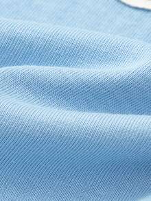 Áo thun ngắn tay cho bé trai và bé gái, chất liệu cotton, kiểu dáng retro, thích hợp cho mùa hè. - màu xanh băng - Xem 7