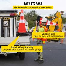 Safety Cones 8 X 30" Traffic Cones PVC Orange Construction Cones Reflective Collars Traffic Cones With Black Weighted Base Used For Traffic Control Driveway Road Parking And School - 8 X 30" - View 6