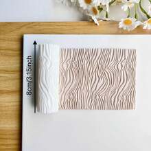 波浪纹、不对称线条、斑马纹、水波纹纹理聚合物粘土擀面杖，聚合物粘土耳环模具，陶瓷手工纹理模具，聚合物粘土手工DIY首饰制作工具，手工耳环模具 - 白色 - 查看 9