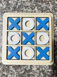 木制 XO 井字棋三合一游戏，趣味休闲叠叠乐积木桌面游戏玩具 - 彩色 - 查看 13
