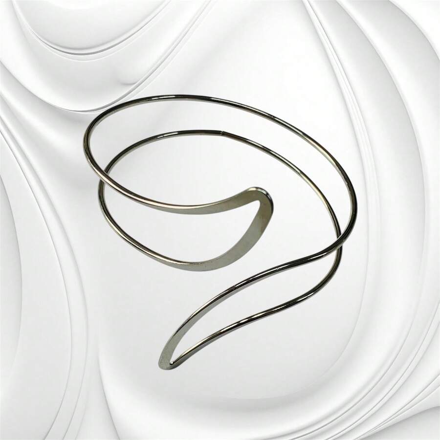 Gold Plated Forearm Bracelet - 銀色 08 - 查看 1