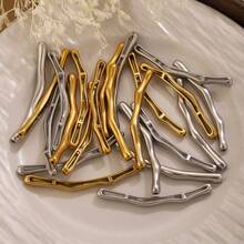 1pc Stainless Steel Fashionable Versatile Stick Pendant With Bamboo-Patterned Chain DIY Necklace Collarbone Chain Jewelry Making Kit Suitable For Women - Pendants - View 5