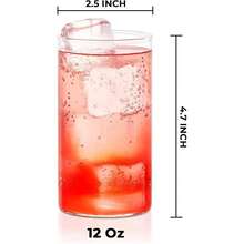 Vaso de vidrio, apto para agua, jugo, cerveza, bebidas y cócteles, vaso de pinta sin plomo, vaso de vidrio para beber - transparente - Ver 10
