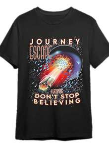 Inspirational T-Shirt Black Cotton Men's Loose-Fit Patterned T-Shirt Inspirational Journey Escape Never Give Up Design Short-Sleeved Casual Summer T-Shirt Fireworks Guitar Pattern High-Quality Fabric 1 Piece 200 Grams 100% Cotton Round-Neck Short-Sleeve, Men's Shirts, Men's Clothing, Summer Outfits, Summer Tops, Graphic Tee, St. Patrick's Day Outfit, Easter Outfits, Spring Clothing - Black - View 7