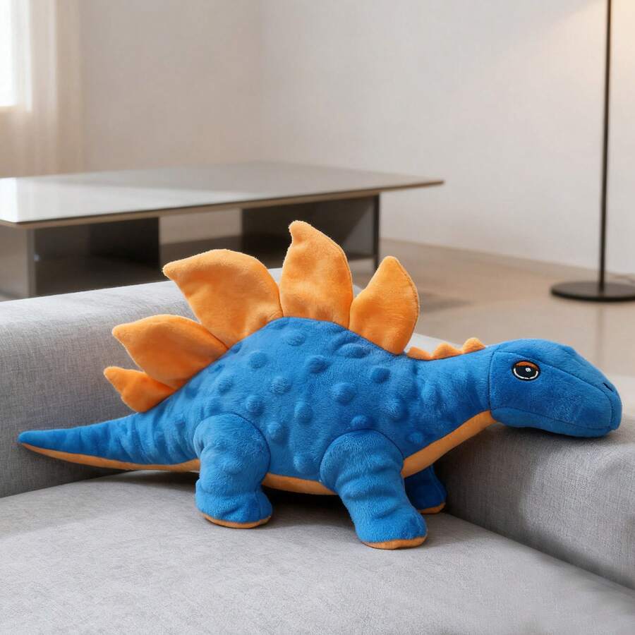 fgofoc Pet Chew Squeaky Plush Toy, Premium Squeaky/Sound Toy, Dual-Layer Soft Fabric Tear-Resistant/Washable, Suitable For Cats & Dogs, Fun Cute Unique Plush Dinosaur Toy, Fit For Small & Medium Dogs - Dog Birthday Gift - Cat & Dog Toy With Squeaker - Blue - View 1