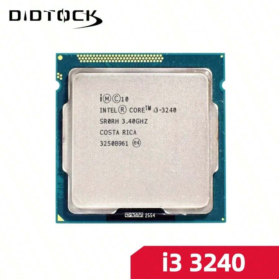 Prosesor Intel Core i3 3240 CPU 3.4Ghz 2-Core LGA 1155 TANPA KIPAS Tanpa Kotak Asli - Hitam dan Putih - View 1
