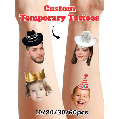 Customized Photo Temporary Tattoos For Adults, Personalized Fake Tattoos With Names For Couples, Bachelorette Party Temporary Tattoos, Valentine's Day Gifts, Wedding Gifts, Wedding Accessories, Bridesmaid Gifts, Christmas Gifts, Christmas Decorations, Thanksgiving Gifts, New Year Gifts, Party Decorations