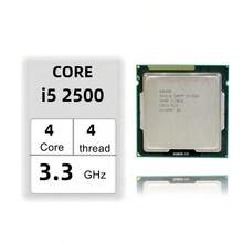 Prosesor Intel Core i5 2500 CPU 3.3Ghz 4-Core LGA 1155 TANPA KIPAS Tanpa Kotak Asli - Hitam dan Putih - View 2