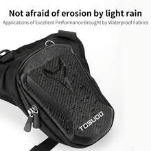 TOSUOD Bicycle Motorcycle Riding Leg Bag, Expandable Multi-Function Storage Pack, Unisex Chest Bag - Black - View 11