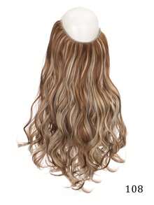 1pc Women's Lace Front Wig, Long Curly U-Part Wig, Synthetic Hair Extension - Multicolor - View 13