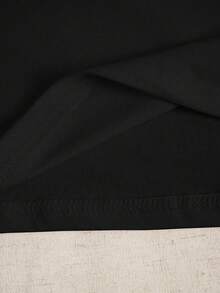 Áo thun nữ in hình mèo cá tính, thời trang mới mùa xuân 2026, kiểu dáng casual, cổ tròn, tay ngắn, màu đen, thích hợp cho mùa hè. - màu đen - Xem 4