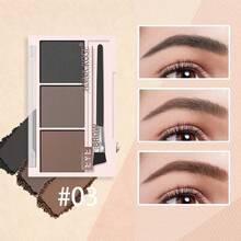 Paleta de polvos para cejas multifunción amigable para principiantes, cejas 3D naturales, sombra de nariz y ojos, uso diario, opciones de 3 colores para Navidad - Multicolor - Ver 9