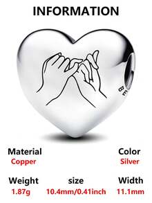 1件装奢华浪漫情人节系列多元素心形串珠创意百搭DIY手链项链，情人节爱人礼物 - 彩色 - 查看 10