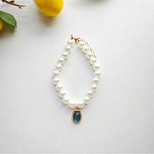 Collar de lujo para mascotas, diseño elegante con perlas falsas y jade, material duradero y de moda, ajuste cómodo y ajustable - Multicolor - Ver 3