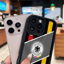 Diseño de la bandera de Alemania para la Eurocopa 2024. Esta elegante funda negra es compatible con Samsung, Apple, VIVO, OPPO, , Transsion, ,  y Honor. Fabricada en silicona TPU, ofrece protección contra golpes y caídas, además de una sensación superior. Es un regalo ideal para familiares, amigos y seres queridos, y la opción perfecta para San Valentín y Año Nuevo. - Negro - Ver 4