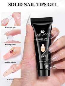 MSRUIOO 1/2/3pcs 20ml Solid Nail Gel - Long-Lasting Durable Solid Hard Gel, Non-Sticky, UV LED Curing, Suitable For Nail Salon And Home Use, Transparent Acrylic Solid Nail Glue, Applicable For Nail Tips, False Nails, Nail Extensions - Strong Adhesion, Easy To Operate - Q57040 - View 15