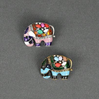 1pc Vintage Cute Elephant Zinc Alloy Brooch, Suitable For Wearing On Sweaters, Hats, Bags In Winter