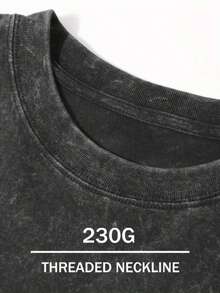 Summer Tops2026Women'S Vintage Distressed Oversized T-Shirt - Heavyweight Soft Washed Texture, Loose Fit Round Neck Short Sleeve With Retro Mushroom & Forest Print - Casual Casual Attire, All-Season Comfort, S-XXL Sizes (Grey/Beige) - Breathable Layered Outfit Essential For Women'S Fashion, Street Retro Style Geometric Pattern, Relaxed Fit, Machine Washable, Minimal Shrinkage, Vintage-Inspired Design With White Mushroom & Tree Print, Oversized Relaxed Fit For Layering,  Oversized Women'S, Tsummer Clothes Washed Cotton - 黑色 - 查看 3