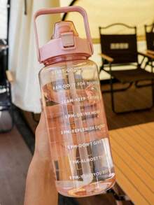 1Pc 2L Sports Kettle 2000ml Large Capacity Plastic Water Cup Gym Belly Cup Straw Space Cup Water Bottle Ton Ton Cup, Back To Campus, Outdoor Sports Trip. - Multicolor - View 9