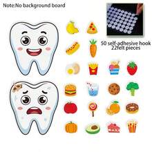 hoojojo 22 Pcs Tooth Health Recognition Felt Cards For Kids, Educational Aids Teacher Aids Learning Supplies, Interactive Teeth Care Props Back To School Classroom Home - Multicolor - View 14